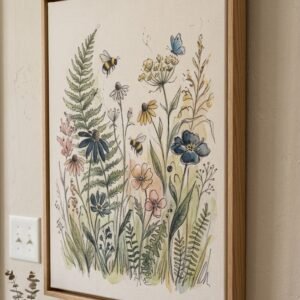Hand-Drawn Flowers Canvas